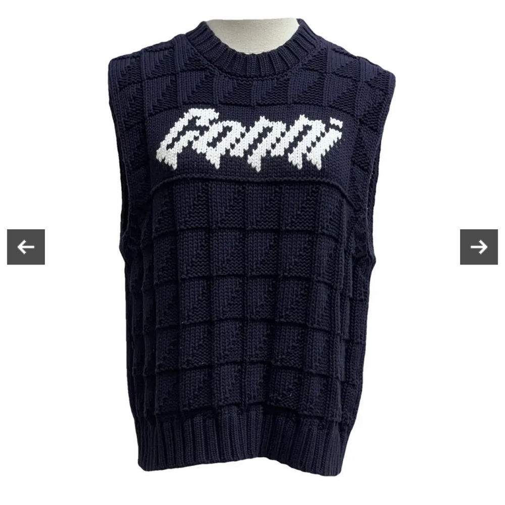 Ganni rope vest in navy size small